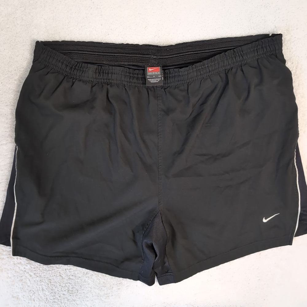 Vintage Nike team Men's running shorts lined ‎ pull on  black 42x6"